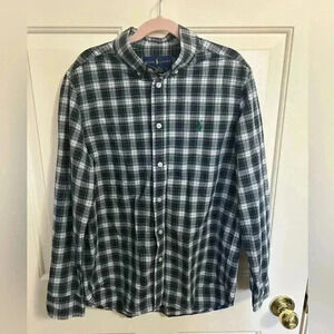 Polo Ralph Lauren Boys Long Sleeve Tartan Plaid Button Down Shirt Large 14-16